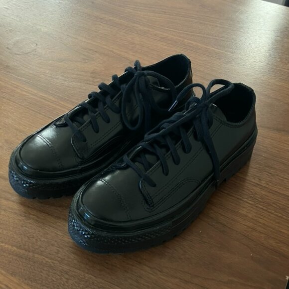 Converse Chuck 70 Formal Leather Low Top - Black/Black/Black / Men's 4 / Women's - Picture 3 of 8